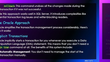 Understanding the begin tran... rollback Equivalent in Oracle