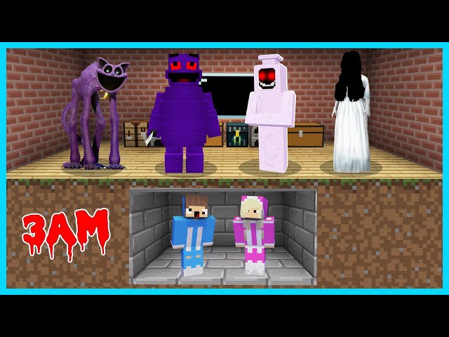 MIPAN & ZUZUZU BERSEMBUNYI DARI GRIMACE, CATNAP, POCONG, DAN KUNTILANAK YANG MENGERIKAN DI MINECRAFT class=