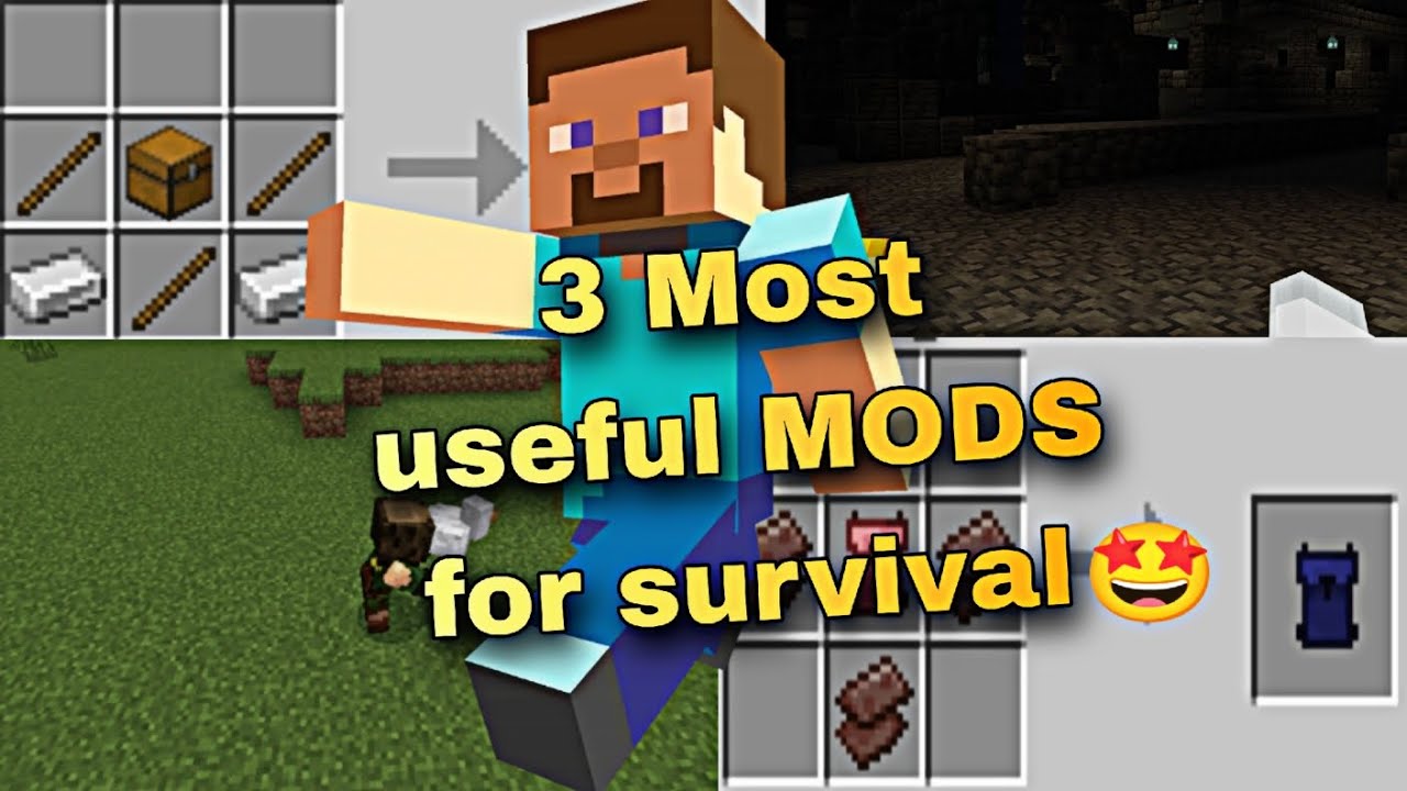 Top 3 most useful and best mods for MCPE #minecraft pe - YouTube