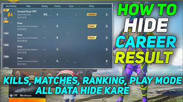 How To Hide Career Result In BGMI || Kills, Matches, Ranking  All Data Hide Kaise Kare In BGMI (PUBG