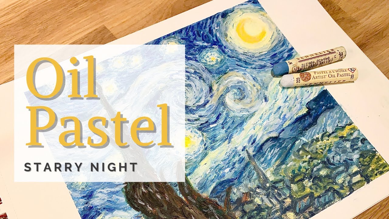 Oil Pastel 오일파스텔 | How to draw Starry Night by Van Gogh - YouTube