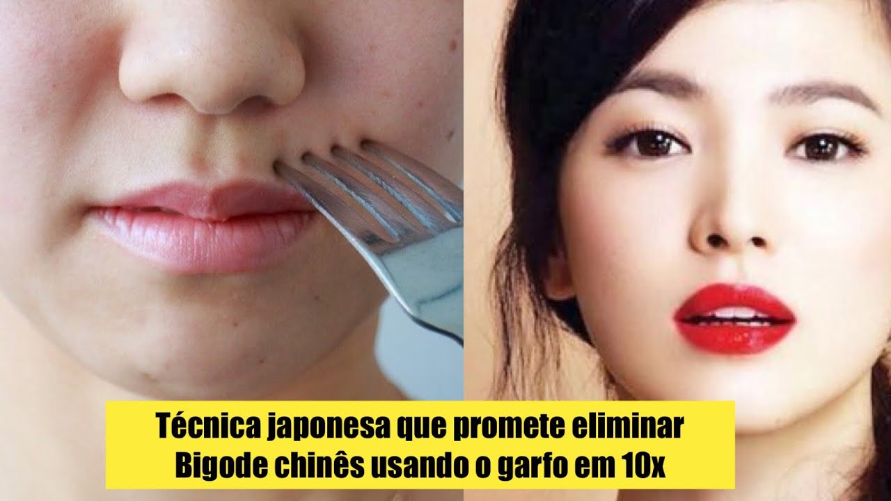 Técnica japonesa que promete eliminar bigode chinês Usando o Garfo em ...