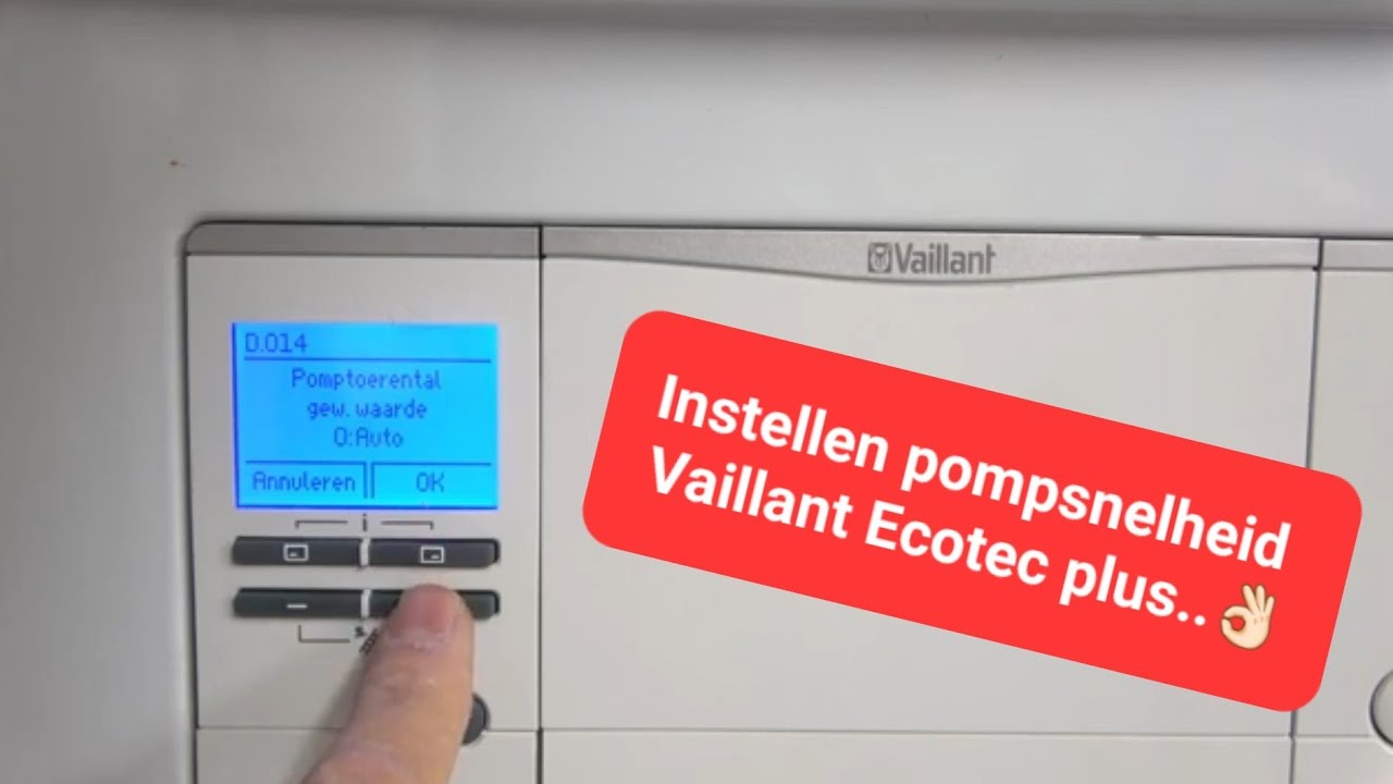 Instellen pompsnelheid Vaillant Ecotec plus..👌🏻