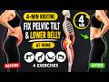 4-Min Routine to Fix Pelvic Tilt & Lower Belly (At Home)
