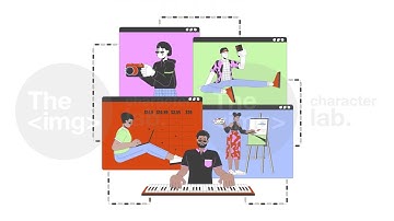 Various remote jobs line 2D animation