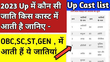 UP Caste List 2023/उत्तरप्रदेश पिछड़ा वर्ग में शामिल जातियों की लिस्ट/obc,sc,st caste list up 2023