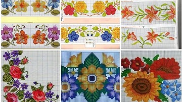 Top20+Cross Stitch Graph Flower Patterns//Counted Hand Embroidery Design Ideas