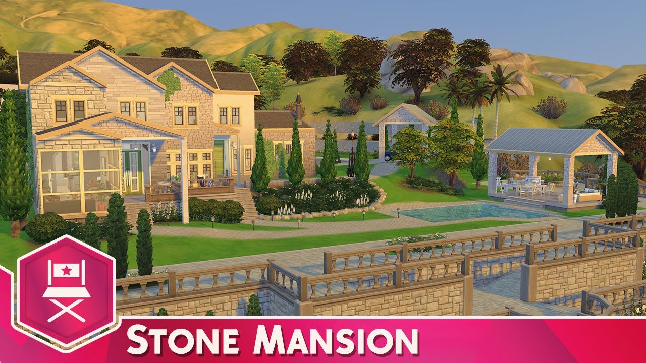 Stone Mansion The Sims 4 Get Famous Speed Build Youtube