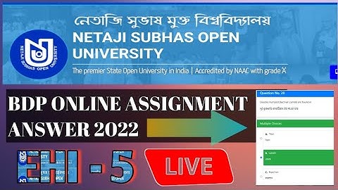 EHI-5/ BDP ONLINE ASSIGNMENT ANSWER 2022/LIVE  ANSWER