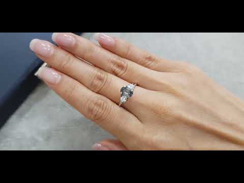 Burmese blue gray spinel in cushion cut 1.12 ct Video  № 1