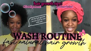 Natural Hair Wash Routine & HAIR GROWTH SECRETS| [4C hair]