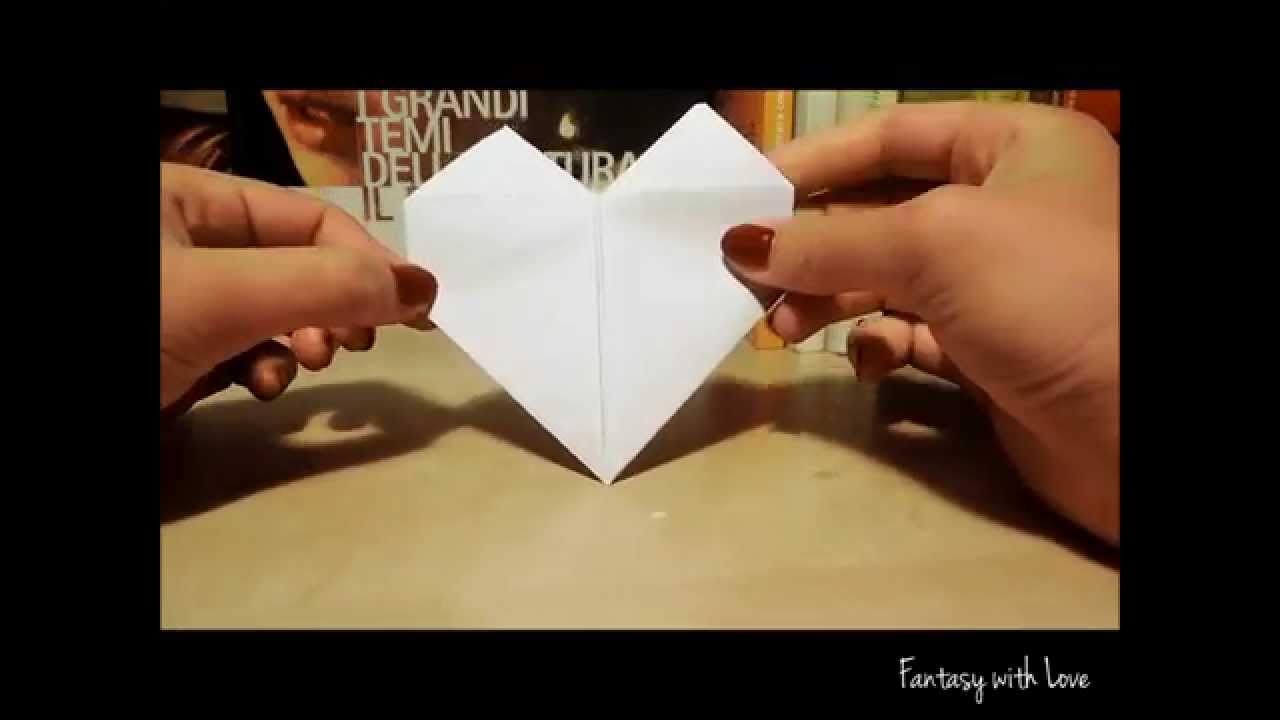Origami Cuore con un foglio di carta. Tutorial facilissimo ♥ DIY Paper