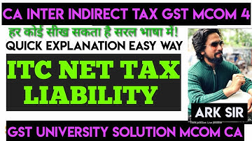 Net tax liability|INDIRECT TAXATION GST |Atkt 2025 |Tybcom sem6|  Solution Mumbai University|ARk sir
