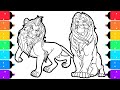 Coloring Scar and Simba | The Lion King Coloring Pages for Kids