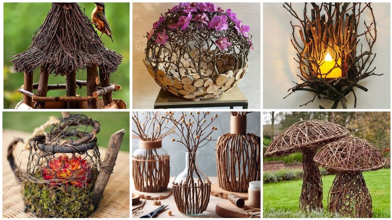 Easy ways to turn old tree branches into Beautiful Garden decor ideas|old branches Decoration ideas 