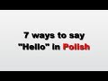 7 ways to say hello in polish