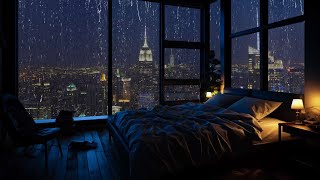 Sleep Well In A Cozy Luxury Apartment In New York City With Rain On Window | Rain Sounds For Sleep