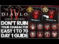 Diablo 4 - Don't Get THIS Wrong - Best Day 1 Guide, FAST Level 70, New IMPORTANT S13 Unlocks &amp; More!