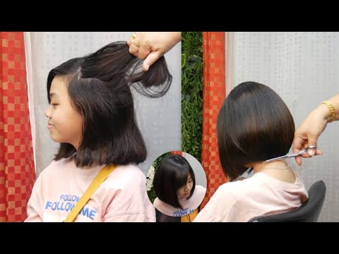 Bob haircut tutorial ตัดผมบ๊อบ คนที่มีผมหนามาก และผมเส้นใหญ่