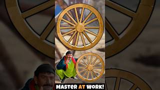 Master Woodworker in Action – Crafting a Traditional Hand Cart Wheel #shorts #woodworking #handmade