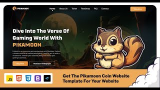 Pikamoon Coin HTML5, CSS Template 🚀 | Crypto & Meme Coin Website Design