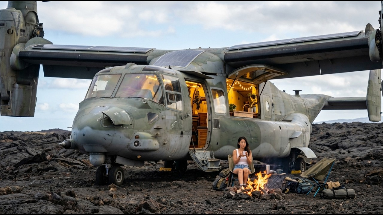 Building a Dream House Inside an Abandoned V 22 Osprey Tiltrotor Aircraft in a Humid Jungle Canopy A