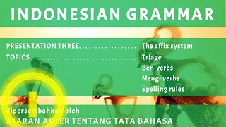 Indonesian Grammar 03-01: Affix System (Part One)