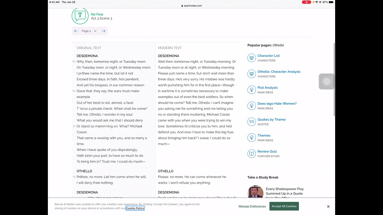 «Отелло» (не для просмотра на экране), Акт 3, Сцены 1-3