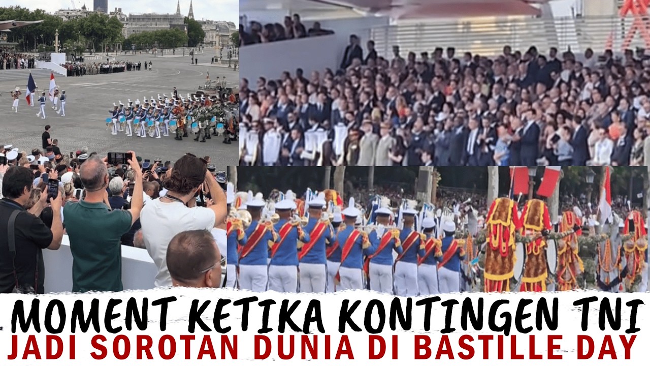 AKSI MEMUKAU KONTINGEN TNI DIBARIS PALING DEPAN SAAT PERAYAAN BASTILLE DAY PARIS 2025