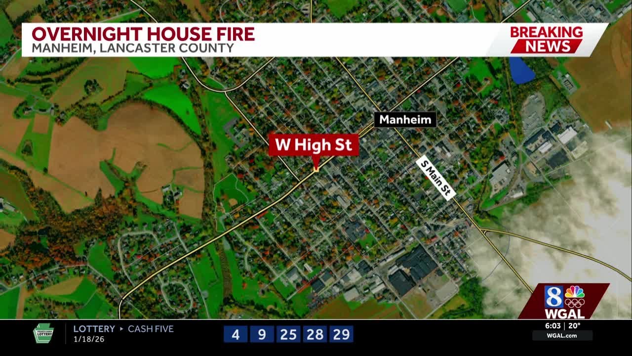 Overnight house fire in Manheim Borough quickly contained - YouTube
