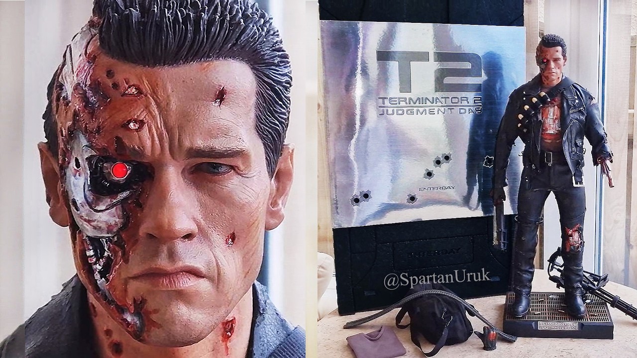 ENTERBAY エンターベイ TERMINATOR2 ターミネーター2 Enterbay Terminator 2 T-800 Battle Damaged 1/4 Figure Review - YouTube