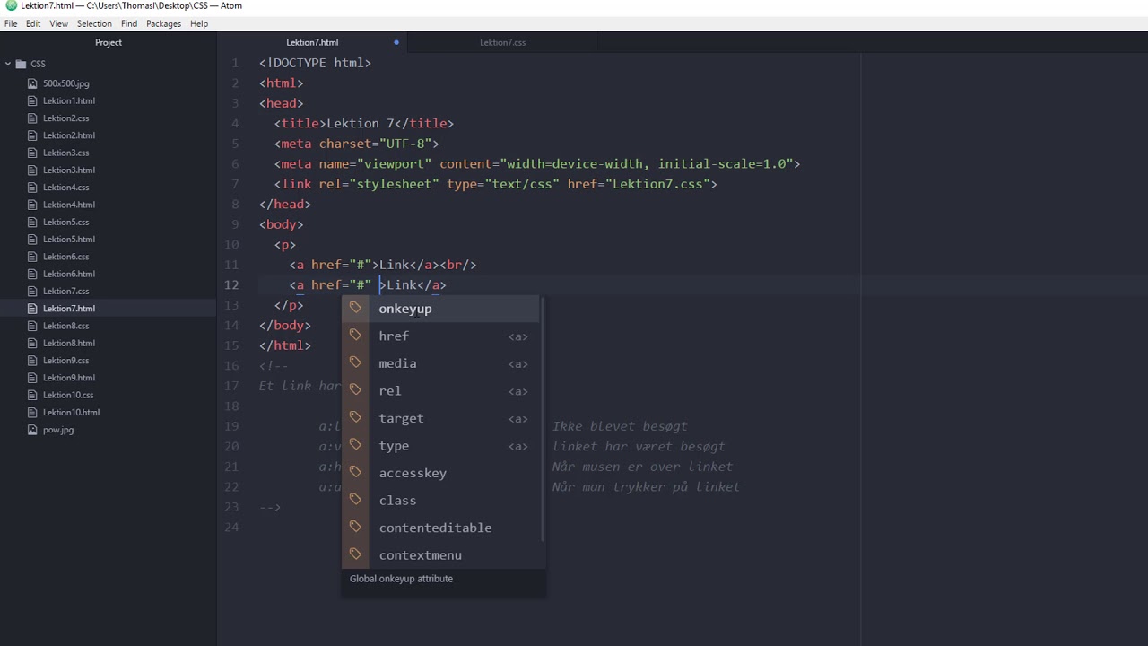 CSS tutorial #7 | Styling af links i med CSS - YouTube