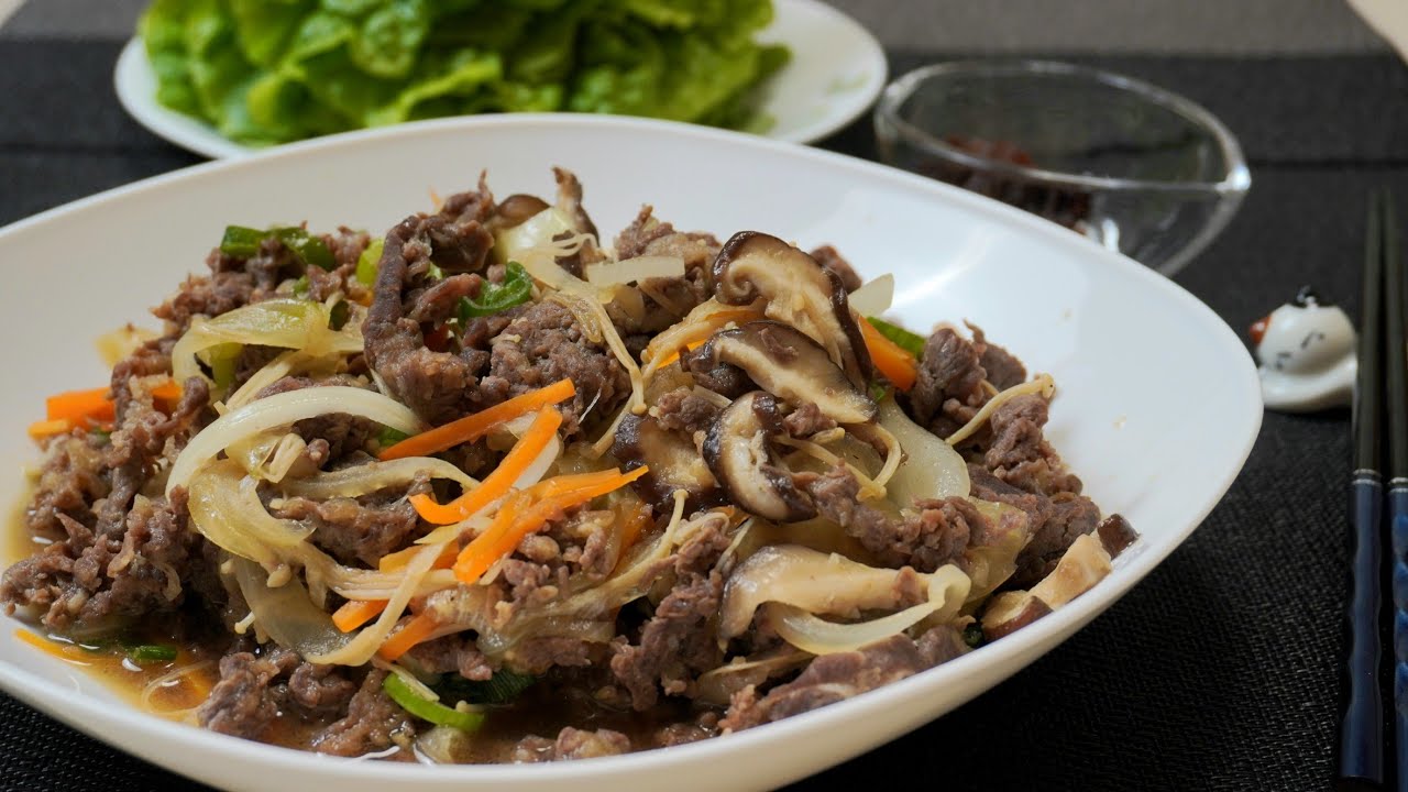 牛肉プルコギの作り方。 韓国料理牛肉プルゴギの簡単レシピ。Korean beef bulgogi simple recipe. - YouTube