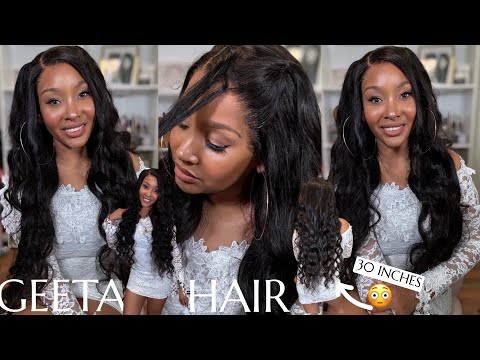 WHAT LACE?! 😳$199=ULTIMATE PRE-STYLED 30 INCH 3D BODY WAVE WIG INSTALLATION| FT. GEETA HAIR