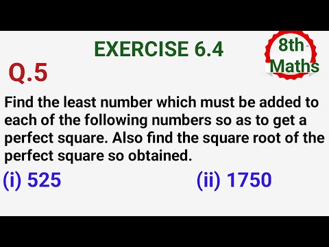 Ex 6.4 Q5 Class 8 | Exercise 6.4 Question 5 Class 8 | Chapter 6 Squares and Square Roots Ex 6.4 M...