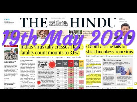 The Hindu Newspaper Analysis 19th May 2020