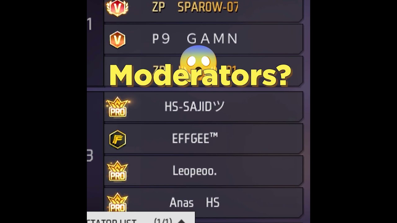 GM86 Vs ModeratorS x V badge💀#freefire