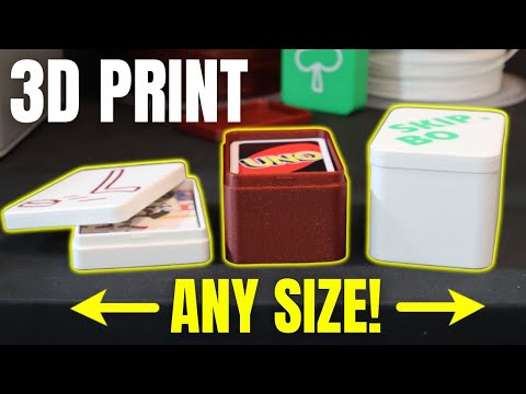 3D PRINT a snap lid container for ANY size and type of card 