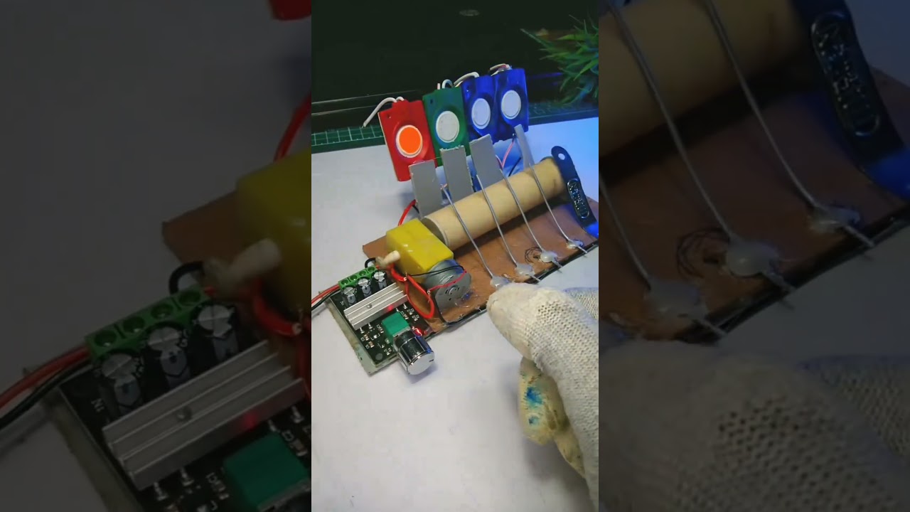 Awesome LED chaser chaser idea with DC Motor