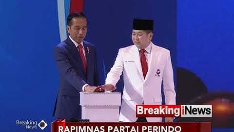 Presiden Jokowi Pencet Tombol Sirine Peresmian Pembukaan Rapimnas Perindo - Breaking News 21/03