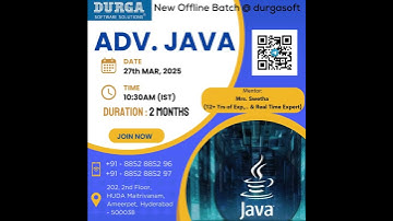 🔥 Advanced Java Offline Batch | New Batch from 27th March 2025 | Learn Advanced Java at DURGASOFT 🚀