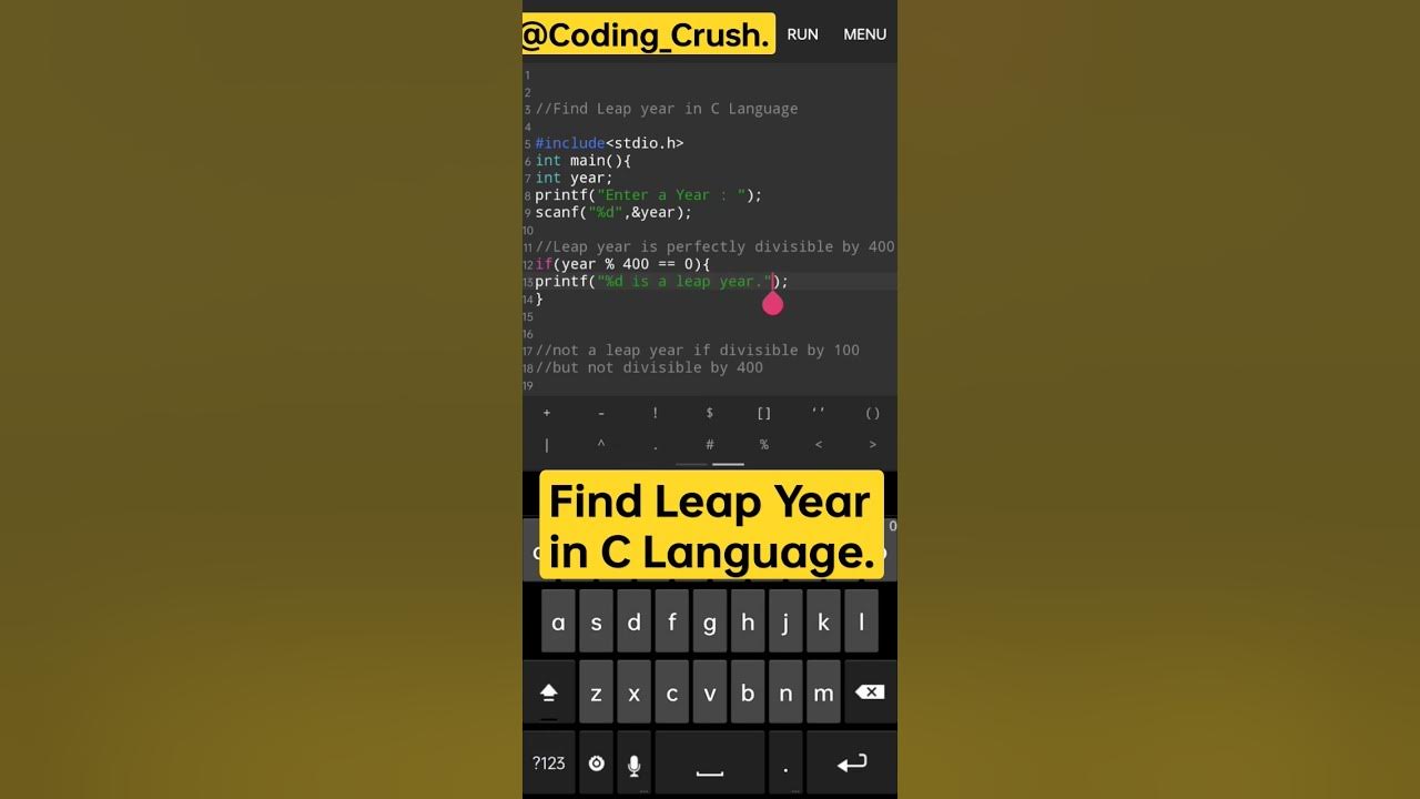 Find Leap Year In C Language c language coding status programming find-leap-year-in-c-language-c-language-coding-status-programming