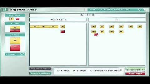 Solving Equations with Algebra Tiles (modeling balanced equations) - Math Video of Math Minutes Pro
