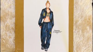 تعلم رسم أزياء رياضية سهلة/How to draw sports fashion