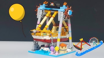 How to build the pirate ship ride with Bricks :) speed build and stop motion
