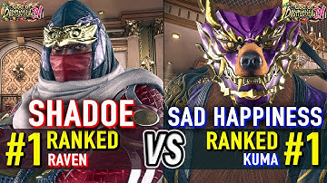 T8 🔥 SHADOE (#1 Ranked Raven) vs SAD HAPPINESS (#1 Ranked Kuma) 🔥 Tekken 8 High Level Gameplay