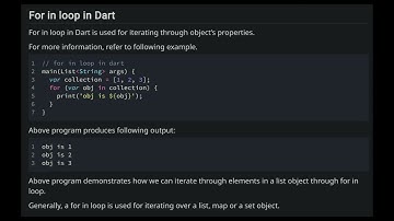 For Loop In Dart Programming Language