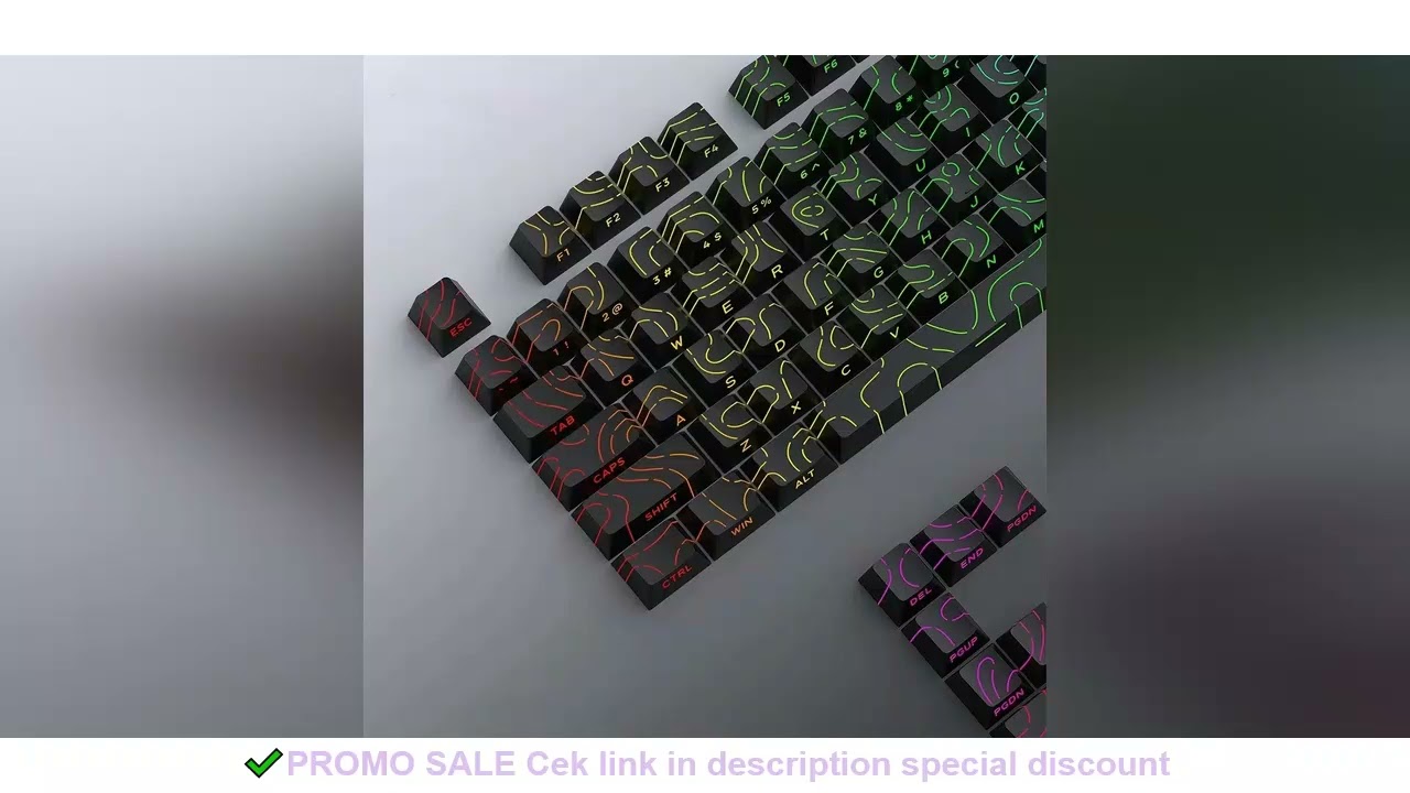 New Topographic Keycaps 4.0 Version Shine Through 98 Key PBT Cherry Profile Side Print Backlit for M