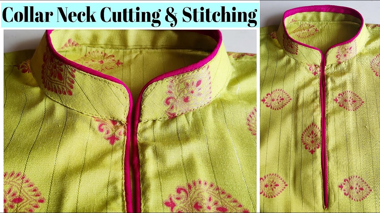 kurti collar neck design cutting and stitching for beginners - YouTube