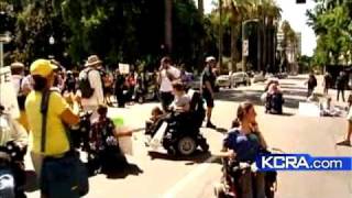 Angry Protesters Block L Street